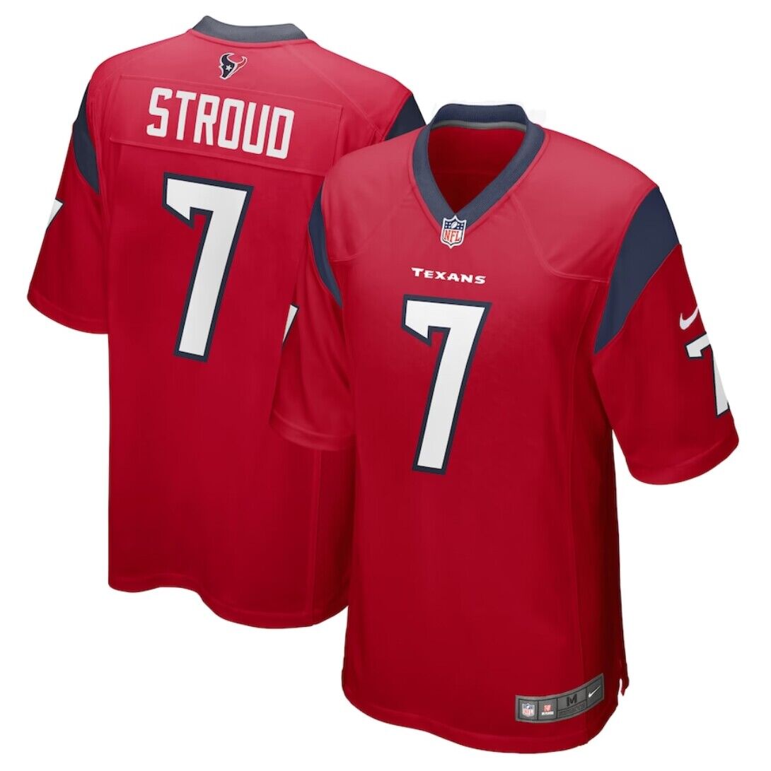 Men's Houston Texans #7 C.J. Stroud Red Stitched Game Jersey